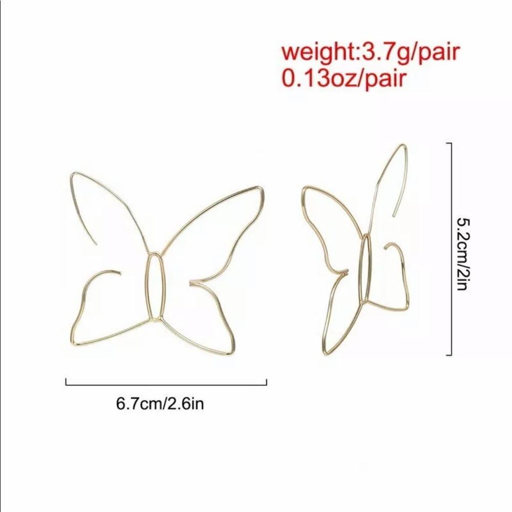 New Big Butterfly Crystal Earrings Dangle Drop - Picture 6 of 6